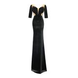 Mariah Carey Dress Velvet Dress Elegant Backless Evening Dress