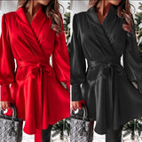 Work Dresses for Girls Women's Casual Fashion Solid Color Shirt Dress Short Skirt Women's Dress Autumn and Winter