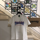 Thrasher T Shirt Thrasher Blue Red Flame Loose Short Sleeve Fall Winter Couples