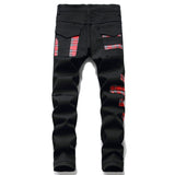 J Shaped Jeans Youth League Men's Patchwork Assorted Colors Micro-Elastic Rivet Straight-Leg Denim