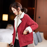 Beth Dutton Outfits Autumn Winter Coat Women's Loose Slimming Velvet Padded Thickened Coat
