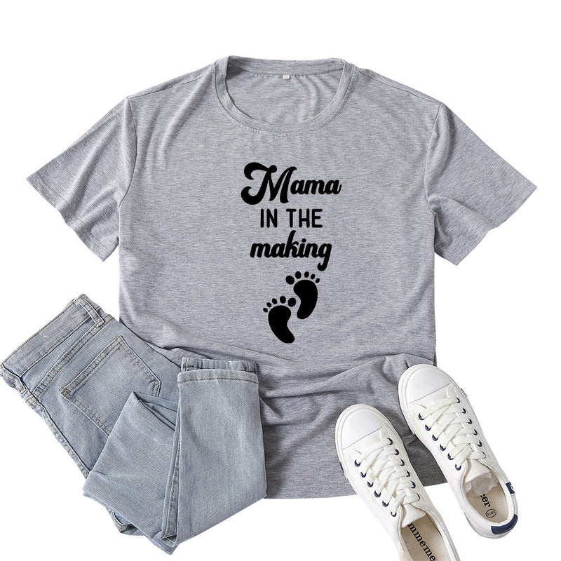 Boy Mama T Shirt Mama in the Making Letter Print T-shirt