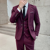Seersucker Suit Tuxedo Three-Piece Suit Small Suit