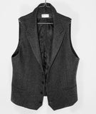 Tuxedo Vests Autumn and Winter Thick Suit Collar British Retro Herringbone Men's Slim Fit Vest