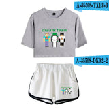 Dreamwastaken Men's Novelty Hoodies Dream Merch Shirt Printed Sexy Navel Exposed T-shirt Shorts Set