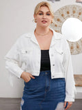 Women Plus Size Blouses Denim Jacket Fashion Tassel Stitching Jacket