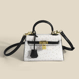 Jackie Kennedy Bag Kelly Bag Ostrich Grain Handbag Shoulder Crossbody Bag