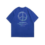 Men T Shirt Summer Casual Tops Men's Clothes Summer Wear Retro Men's round Neck Short Sleeve Casual Wide Loose Label Printed T-shirt Fashion