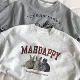 Harvard Sweatshirt Vintage Cartoon Print Loose Pullover Sweatershirt