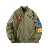 New York NYC Varsity Jacket Embroidered Baseball Uniform Stand Collar Jacket