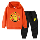 Children Pokemon Pikachu Hoodie & Pant Set Hooded Sweater Trousers Two-Piece Baby Cotton Sweater Set