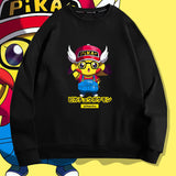Men and Women Pokemon Pikachu Hoodie Pikachu round Guard Crew Neck Pullover Sweatshirt