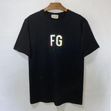 Fog Essentials Tshirts Fog Fear Of God Rich FG Colorful Reflective Printed Men's and Women's Loose Short-Sleeved T-shirt