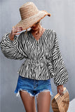 Zebra T Shirt V-neck Zebra Print