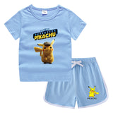 Children Pokemon Pikachu Tshirts & Shorts Casual Sports Undershirt Suit Neutral
