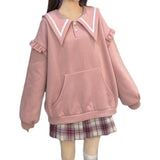 Gothic Lolita Harajuku Style Clothing Autumn Sailor Collar Bowknot Rabbit Ears Loose Sweater
