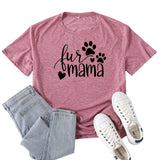 Boy Mama T Shirts Fur Mama Letter Print T-shirt