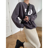 Diana Harvard Sweatshirt Oversize Lettered Casual Sweatshirt