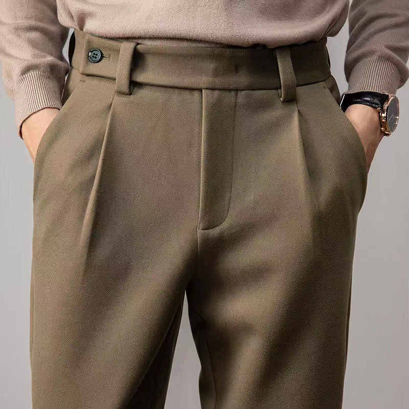 Men Suit Pants Casual Pants Thickened Loose Straight