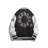 Men Baseball Jacket Spring Stitching Baseball Uniform Men Loose Jacket Coat