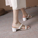Nude Block Heel Sandals