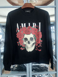 Amiri Hoodie Skull Letter Print Terry Sweater