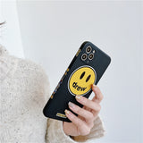 justin b drew phone case Smiley Face Apple 11 Phone Case 12 Pro Max Silicone XS/XR Protective Case 8P Men and Women