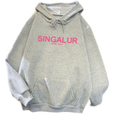 Slogan Graphic Hoodie plus Size Loose Top Coat