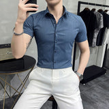 Men's Shirt Pinstripe Short Sleeve Shirt