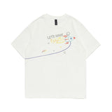 Men T Shirt Summer Casual Tops Men's Clothes Summer Wear Retro Men's round Neck Short Sleeve Casual Cartoon Rocket