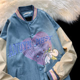 Corduroy Patch Jacket Spring and Autumn Corduroy Coat Men's Baseball Uniform