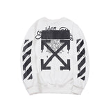Off White Sweatshirts Long Sleeve round Neck Sweater Autumn and Winter Letter Arrow Pattern Terry Sweater for Men and Women