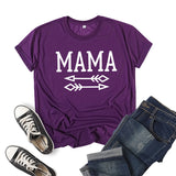 Boy Mama T Shirt Mama Bow and Arrow Printed Short Sleeve round Neck T-shirt