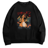 Men and Women Pokemon Pikachu Hoodie Pokémon Charmander Crew Neck Pullover Sweatshirt