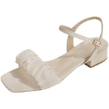 Nude Chunky Heel Sandals