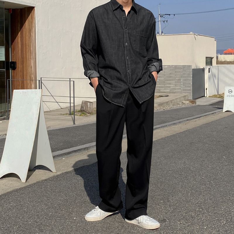 Denim Shirts Men's Spring and Autumn Baggy Coat