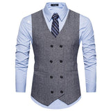 Tuxedo Vests Men Suit Vest Men's Fashion Collar Autumn and Winter Suit Vest Casual