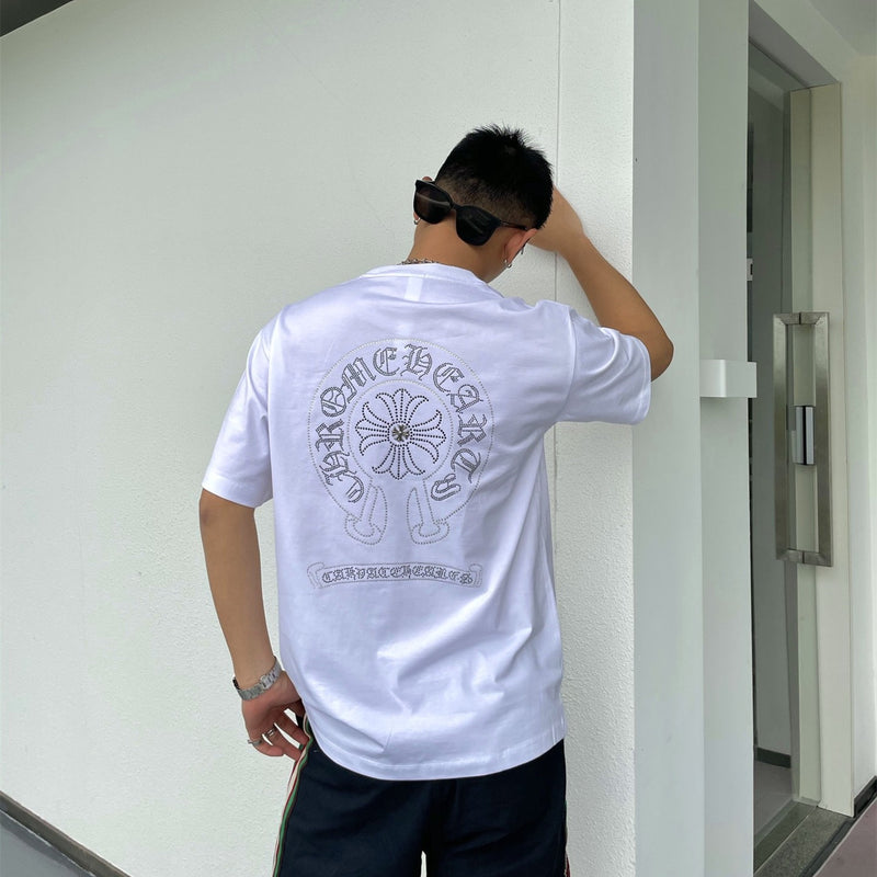 CHH Chrome Heart T Shirt Spring/Summer round Neck Short Sleeve T-shirt for Men and Women