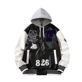 Varsity Jacket PU Leather Baseball Uniform for Women