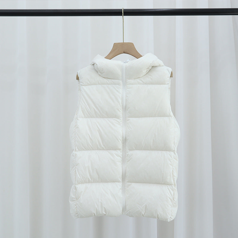 Women Winter Coats Puffer down Vest Winter Hooded down Vest Female Short Chic