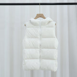 Women Winter Coats Puffer down Vest Winter Hooded down Vest Female Short Chic