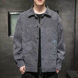 Corduroy Patch Jacket Spring Jacket Casual Loose Lapels Men's Clothing