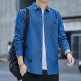 Denim Shirts Young Men's Long-Sleeved Denim Shirt
