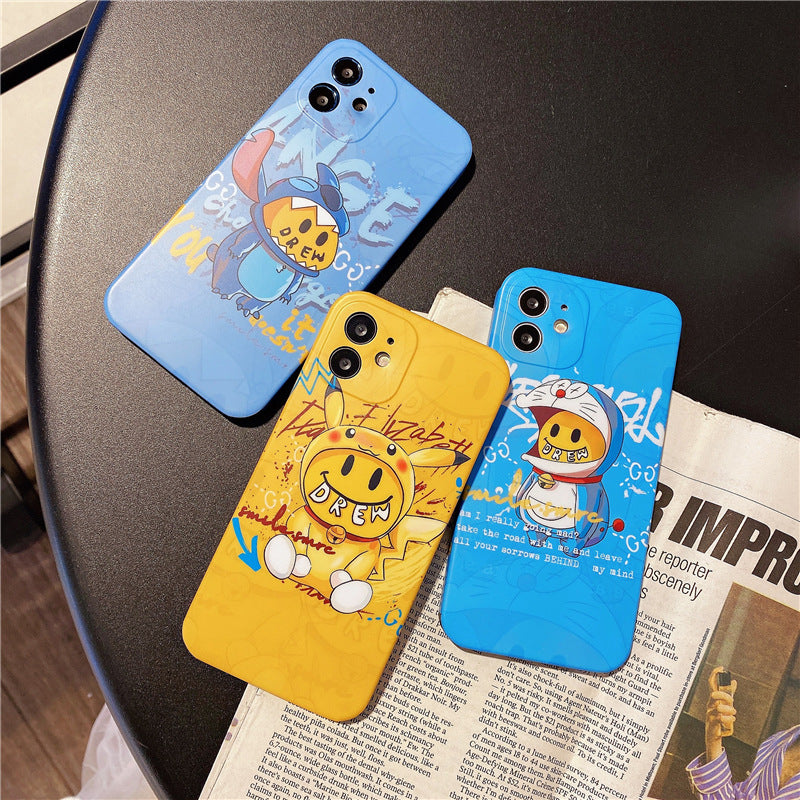 justin b drew phone case Drew Smiley Face Iphone12pro Phone Case Xr Personality Couple XsMax