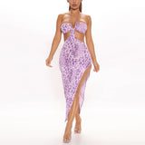 Fall Women's Clothing Sexy Print Long Dress