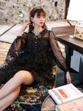 Fairy Dress Lace Fairy Dress Skirt Women Autumn and Winter French Hepburn Style Dress Women