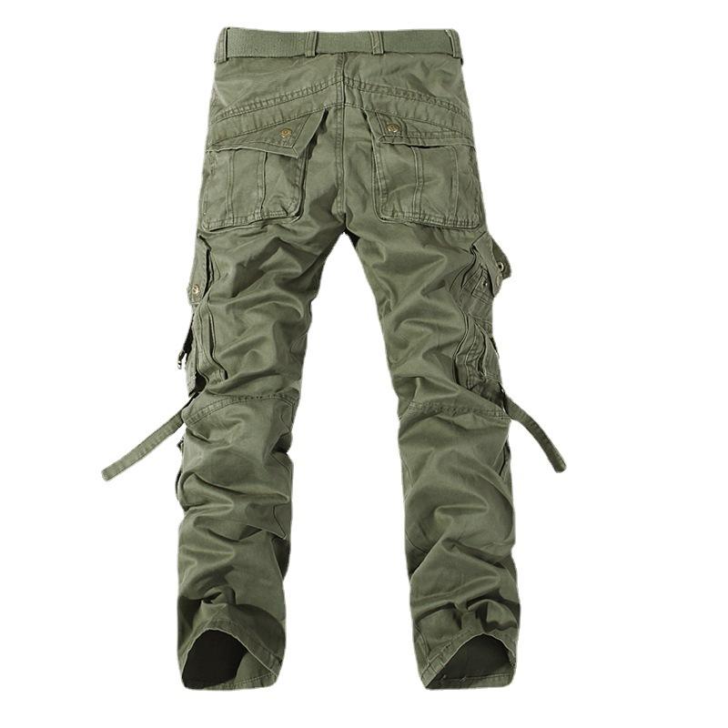 Men Cargo Pants Men's Overalls Trousers Fashion Solid Color plus Size Multi-Pocket Cargo Pants