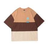 Men T Shirt Summer Casual Tops Loose Color Matching Half Sleeve