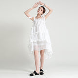 Fairy Dress Summer Sling Irregular Cake Dress Mesh Lace Pleated Fairy First Love Dress