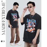 Blackair T Shirt Summer Short Sleeve Baseball Retro Printed Loose T-shirt